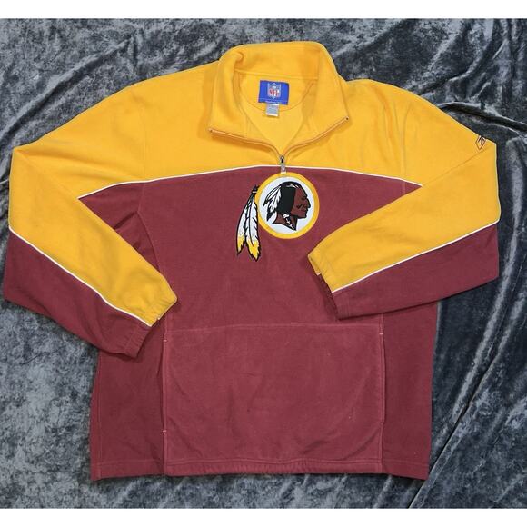 Reebok Other - VTG Redskins Reebok Mens Pullover Fleece Burgundy/ Gold Quarter Zip Size 2XL